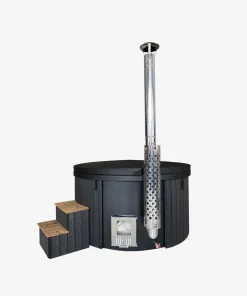 Stiklo pluošto kubilas su juoda WPC apdaila