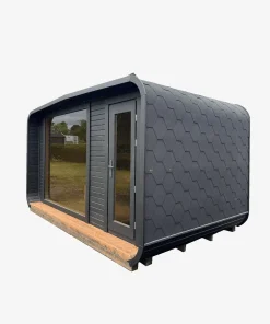 4M Cube Wide juoda pirtis su priepirčiu ir panoraminiu langu