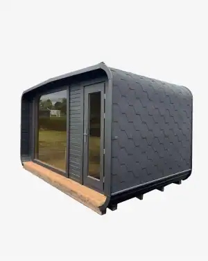 4M Cube Wide juoda pirtis su priepirčiu ir panoraminiu langu