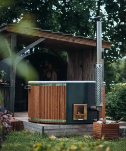 Stiklo pluošto kubilas integruota krosnele