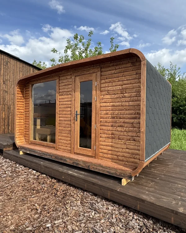 4M Cube Wide lauko medinė pirtis su priepirčiu
