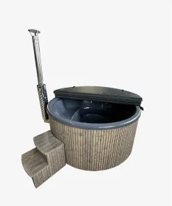 Lauko kubilas 225 cm diametro su integruota nerūdijančio plieno krosnele ir stiklo pluošto įdėklu