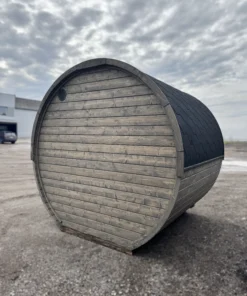 Alternative view of 2m Barrel lauko pirtis. Turime vietoje